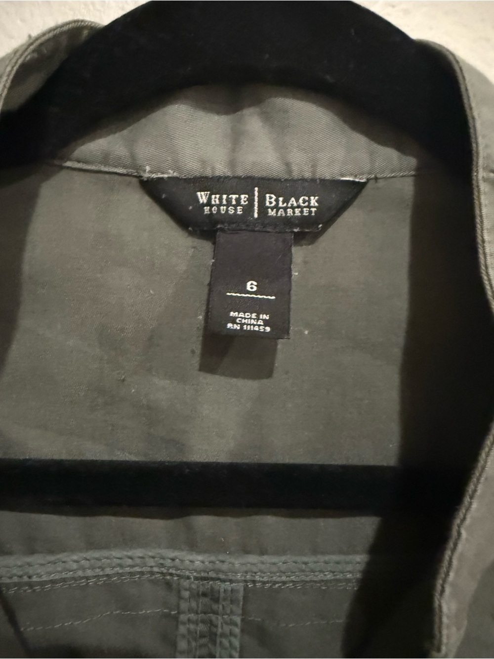 White House Black Market Olive Green Peplum Utility Blazer - Picture 4 of 7